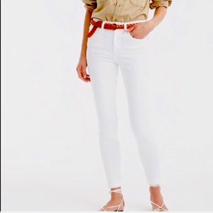 J. Crew Lookout High Rise Skinny White Denim